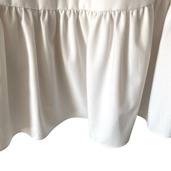 Pomander Place White Carlota Long Blouson Sleeve Peplum Blouse size XS - Picture 6 of 8